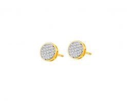 Kolczyki z żółtego złota z diamentami - 0,12 ct - próba 585. Żółte kolczyki Apart, z diamentem, złote. Za 1,990.00 zł.