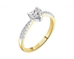 Pierścionek z żółtego złota z diamentami laboratoryjnymi - serce - 0,67 ct - próba 585. Żółte pierścionki Apart, z diamentem, złote. Za 4,990.00 zł.