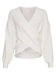 MOSS COPENHAGEN Sweter w kolorze białym rozmiar: S/M. Białe swetry Moss Copenhagen, m, z aplikacjami, bez ramiączek. Za 204.95 zł.