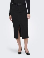 ONLY Spódnica dżinsowa w kolorze czarnym rozmiar: XS. Czarne spódnice Only, na co dzień, xs, z aplikacjami, klasyczne, midi, proste. Za 105.95 zł.