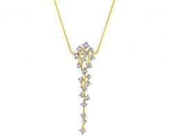 Naszyjnik z żółtego złota z brylantami - 0,75 ct - próba 585. Żółte naszyjniki Apart, z brylantem, złote. Za 8,490.00 zł.