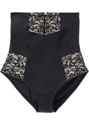 Figi, silny efekt modelowania sylwetki. Czarne figi bonprix, bez wzorów, z jeansu. Za 79.99 zł.