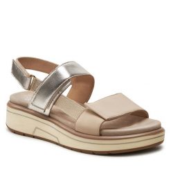 Sandały Ara. Brązowe sandały Ara, bez wzorów, bez obcasa, na płaskiej podeszwie, bez zapięcia. Za 289.99 zł.