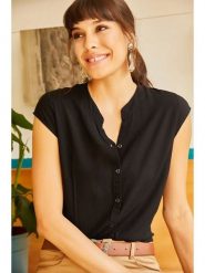 Olalook Bluzka w kolorze czarnym rozmiar: L. Czarne bluzki Olalook, l, bez wzorów, bez kołnierzyka, bez ramiączek. Za 60.99 zł.