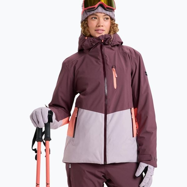 Kurtka snowboardowa damska ROXY Stormdash. Czerwone kurtki narciarskie Roxy, l, bez wzorów, z materiału, bez kaptura, snowboardowy. Za 829.99 zł.