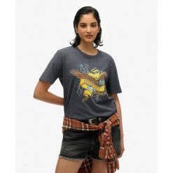 Koszulka Rock Graphic Biker casual. Czarne koszulki sportowe Superdry, bez wzorów, bez ramiączek. W wyprzedaży za 133.00 zł.