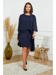 Curvy Lady Sukienka w kolorze granatowym rozmiar: 40/42. Niebieskie sukienki Curvy Lady, bez wzorów, klasyczne, bez kołnierzyka, bez ramiączek, mini. Za 149.45 zł.