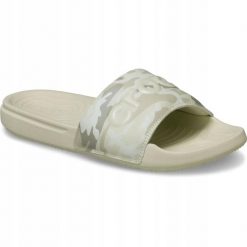 Klapki Dla Dorosłych Crocs All Day Camouflage Slide. Brązowe klapki Crocs, bez wzorów, z materiału, bez obcasa. Za 129.99 zł.