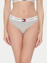 Tommy Hilfiger Stringi UW0UW06039 Szary. Szare stringi TOMMY HILFIGER, bez wzorów, z bawełny. Za 89.99 zł.