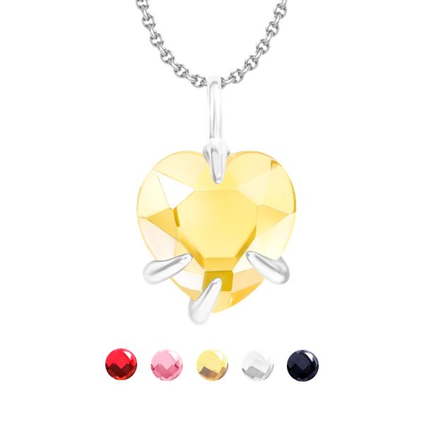 Naszyjnik Amour z żółtym kryształem posrebrzany. Szare naszyjniki Lilou, posrebrzane. Za 268.00 zł.