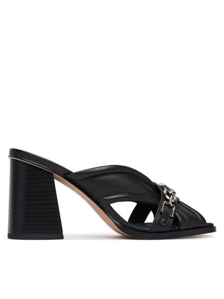 PINKO Klapki Lara 01 SD0505 P003 Czarny. Czarne klapki Pinko, bez wzorów, ze skóry, bez obcasa. Za 894.99 zł.