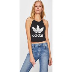 Adidas Originals - Top. Czarne topy Adidas Originals, bez wzorów, z bawełny, bez kołnierzyka, bez ramiączek. W wyprzedaży za 99.90 zł.