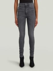 G-Star Dżinsy - Skinny fit - w kolorze antracytowym rozmiar: W28/L30. Czarne jeansy G-Star, l, z aplikacjami, z podwyższonym stanem. Za 351.38 zł.