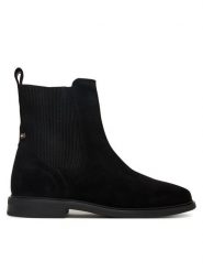 Tommy Hilfiger Sztyblety Flag Boot FW0FW08780 Czarny. Czarne botki TOMMY HILFIGER, bez wzorów, ze skóry, bez obcasa, na płaskiej podeszwie, bez zapięcia. Za 649.99 zł.