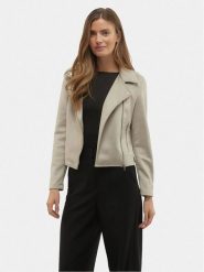 Vero Moda Kurtka z imitacji skóry Jose 10300938 Szary Regular Fit. Szare kurtki Vero Moda, m, bez wzorów, ze skóry, bez kaptura. Za 119.99 zł.