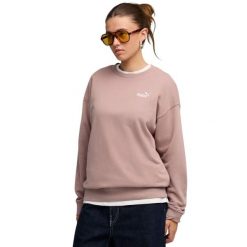 Bluza damska Puma ESS Small No.11 Logo Relaxed Crew. Czerwone bluzy Puma, bez wzorów, z bawełny, bez kaptura. Za 147.99 zł.