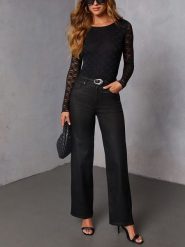 Milan Kiss Koszulka w kolorze czarnym rozmiar: M. Czarne bluzki Milan Kiss, m, bez wzorów, z koronki, bez kołnierzyka, bez ramiączek. Za 171.28 zł.