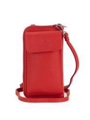 Lia Biassoni Skórzana torebka "Cerca" w kolorze czerwonym na telefon - 11 x 19 x 4 cm rozmiar: onesize. Czerwone torby na ramię Lia Biassoni, bez wzorów, z materiału, przez ramię, bez dodatków. Za 173.99 zł.