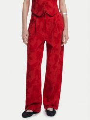 Desigual Spodnie materiałowe Suitrojo 25SWPW33 Czerwony Straight Fit. Czerwone spodnie materiałowe Desigual, l, bez wzorów, z bawełny. Za 269.99 zł.