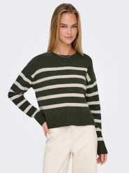 ONLY Sweter w kolorze ciemnozielonym rozmiar: S. Zielone swetry Only, s, bez wzorów, bez ramiączek. Za 74.95 zł.