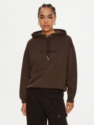 Pinko Bluza Skype 101685 A21P Brązowy Relaxed Fit. Brązowe bluzy Pinko, xxl, bez wzorów, z bawełny, bez kaptura. Za 619.99 zł.