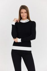KARL LAGERFELD Czarny damski golf Logo Turtle Neck, Rozmiar L. Czarne golfy KARL LAGERFELD, l, bez wzorów, z materiału, bez ramiączek. W wyprzedaży za 549.99 zł.