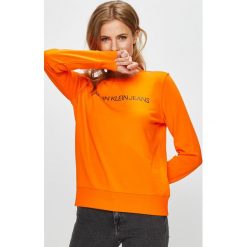 Calvin Klein Jeans - Bluza. Czerwone bluzy Calvin Klein Jeans, l, z nadrukiem, z bawełny, bez kaptura. Za 359.90 zł.
