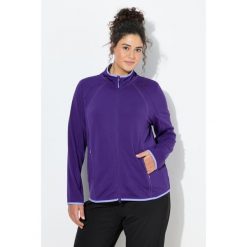 Damskie Funkcyjna bluza rozpinana stójka długi rękaw z recyklingu. Fioletowe bluzy sportowe Ulla Popken, plus size, bez wzorów, z elastanu, bez kaptura. Za 279.99 zł.