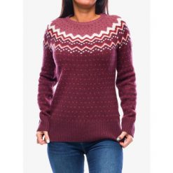 Sweter damski Fjallraven Ovik Knit Sweater. Czerwone swetry Fjällräven, bez wzorów, bez ramiączek. Za 875.99 zł.