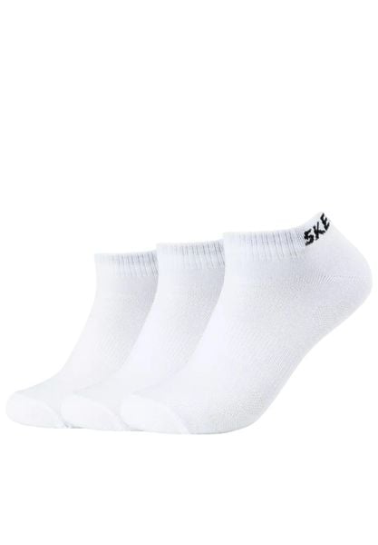 Skarpetki sportowe dla dorosłych 3PPK Mesh Ventilation Socks. Białe skarpety Skechers, bez wzorów, z bawełny. Za 25.99 zł.