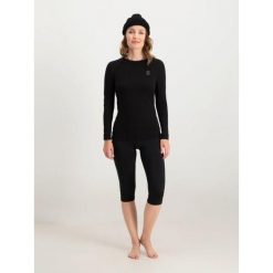 Bielizna termoaktywna narciarska damska Poederbaas koszulka + legginsy 3/4. Czarna legginsy POEDERBAAS, s, bez wzorów, z poliesteru. W wyprzedaży za 264.52 zł.