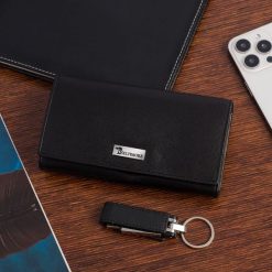 Portfel skórzany damski poziomy RFiD skóra na karty klasyk czarny Beltimore A03. Czarne portfele bez wzorów, ze skóry. Za 75.99 zł.