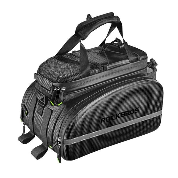 Torba na bagażnik rowerowy, rozszerzalna do 35 L. Czarne torby na ramię ROCKBROS, bez wzorów, z materiału, biznesowe, na ramię, bez dodatków. Za 323.60 zł.