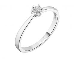 Pierścionek z białego złota z brylantem - 0,08 ct - próba 585. Białe pierścionki Apart, z brylantem, złote. Za 2,590.00 zł.