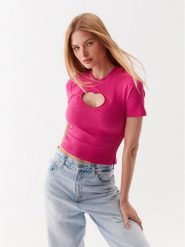ONLY Bluzka 15289918 Różowy Regular Fit. Czerwone bluzki Only, xs, bez wzorów, z bawełny, bez kołnierzyka, bez ramiączek. Za 59.99 zł.