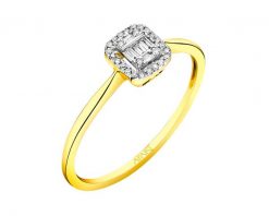 Pierścionek z żółtego złota z diamentami - 0,08 ct - próba 585. Żółte pierścionki Apart, z diamentem, złote. Za 2,559.00 zł.