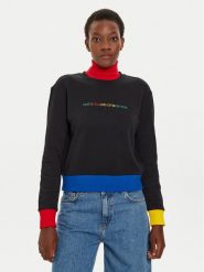 United Colors Of Benetton Bluza 3J68D107Z Czarny Regular Fit. Czarne bluzy United Colors of Benetton, xs, bez wzorów, z bawełny, bez kaptura. Za 99.99 zł.