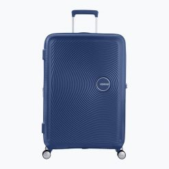Walizka podróżna American Tourister Soundbox 1. Niebieskie walizki American Tourister, bez wzorów. Za 709.99 zł.