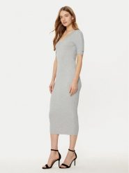 Guess Sukienka dzianinowa W5RK11 Z2V62 Szary Bodycon Fit. Szare sukienki Guess, l, z aplikacjami, z dzianiny, bez kołnierzyka, bez ramiączek, bodycon. Za 319.99 zł.