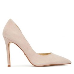 Szpilki DeeZee. Brązowe szpilki DeeZee, bez wzorów, bez obcasa, na szpilce, bez zapięcia. Za 279.99 zł.