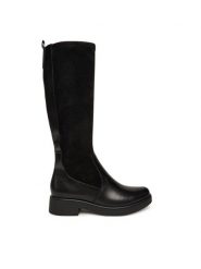 Caprice Kozaki 9-26505-43 Czarny. Czarne kozaki Caprice, ze skóry, bez obcasa, na płaskiej podeszwie, bez zapięcia. Za 569.99 zł.