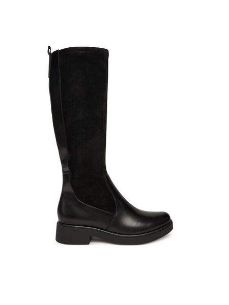 Caprice Kozaki 9-26505-43 Czarny. Czarne kozaki Caprice, ze skóry, bez obcasa, na płaskiej podeszwie, bez zapięcia. Za 227.99 zł.