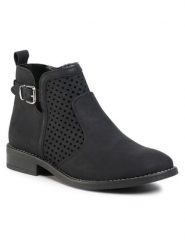 Clara Barson Botki WS2796-09 Czarny. Czarne botki Clara Barson, bez wzorów, ze skóry, bez obcasa, na płaskiej podeszwie, bez zapięcia. Za 62.99 zł.