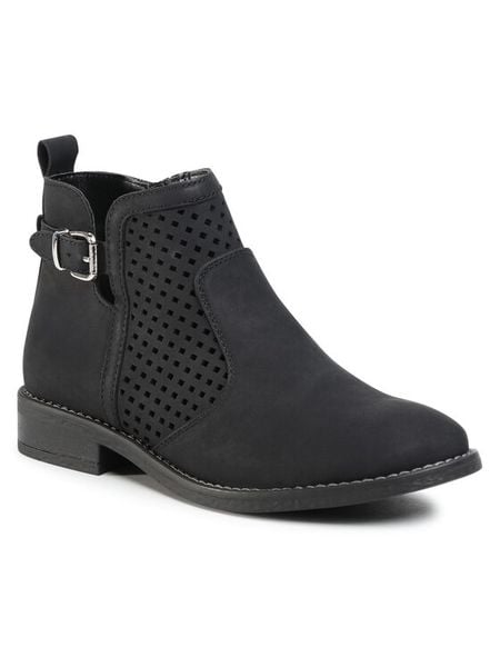 Clara Barson Botki WS2796-09 Czarny. Czarne botki Clara Barson, bez wzorów, ze skóry, bez obcasa, na płaskiej podeszwie, bez zapięcia. Za 62.99 zł.