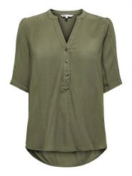 ONLY Bluzka w kolorze khaki rozmiar: 40. Brązowe bluzki Only, s, bez wzorów, z wiskozy, klasyczne, bez kołnierzyka, bez ramiączek. Za 96.60 zł.