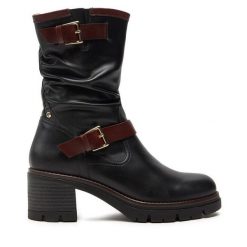 Botki Pikolinos. Czarne botki Pikolinos, bez wzorów, bez obcasa, na słupku, bez zapięcia. Za 799.99 zł.