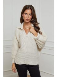 L'armoire de Suzette Sweter w kolorze beżowym rozmiar: 34/36. Brązowe swetry L'armoire de Suzette, l, bez wzorów, ze splotem, bez ramiączek. Za 86.99 zł.