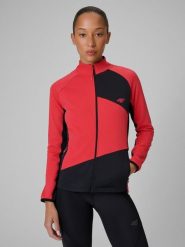 4F Bluza trekkingowa slim bez kaptura damska - czarna XL. Czarne bluzy 4f, na lato, l, bez wzorów, z materiału, bez kaptura. Za 199.99 zł.