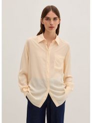 STEFANEL Bluzka w kolorze beżowym rozmiar: 34. Brązowe bluzki Stefanel, bez wzorów, z wiskozy, bez kołnierzyka, bez ramiączek. Za 173.99 zł.