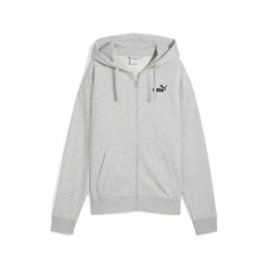 Damska rozpinana bluza z kapturem i małym logo ESS Comfort PUMA. Czarne bluzy Puma, l, bez wzorów, z dzianiny, z kapturem. Za 220.94 zł.